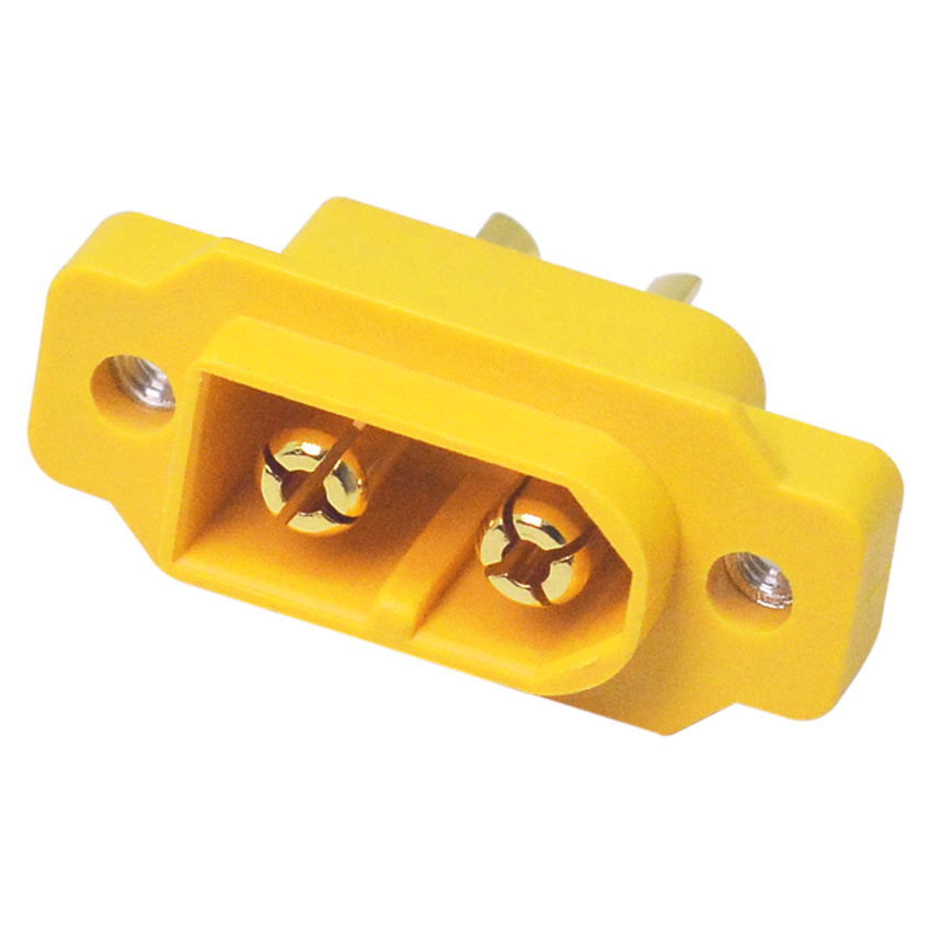 Yellow Amass XT60E XT60E1 Male Plug Connector with M2.5 holding screw for RC Models
