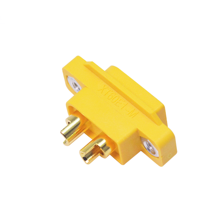 Yellow Amass XT60E XT60E1 Male Plug Connector with M2.5 holding screw for RC Models