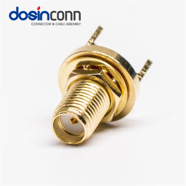 IP67 SMA Female Connector PCB Mount Straight Type 50 Ohm Waterproof With O-ring