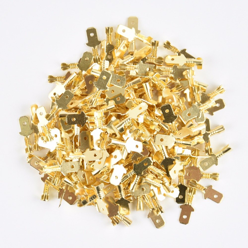 20 sets 2.8/4.8/6.3MM Female and Male Crimp Terminal Gold Brass/Silver Car Speaker Electric Wire Connector and Insulating Sheath