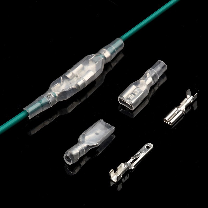 20 sets 2.8/4.8/6.3MM Female and Male Crimp Terminal Gold Brass/Silver Car Speaker Electric Wire Connector and Insulating Sheath