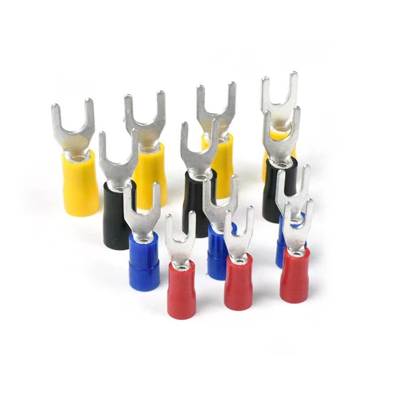 Custom SV Crimp Terminal Connector Cord Pin End Terminal Wire Copper Crimp Connector Y Type Fork Pre-Insulated Spade Terminals
