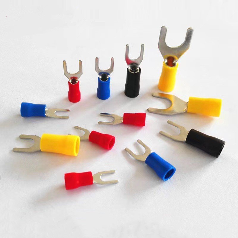 Custom SV Crimp Terminal Connector Cord Pin End Terminal Wire Copper Crimp Connector Y Type Fork Pre-Insulated Spade Terminals