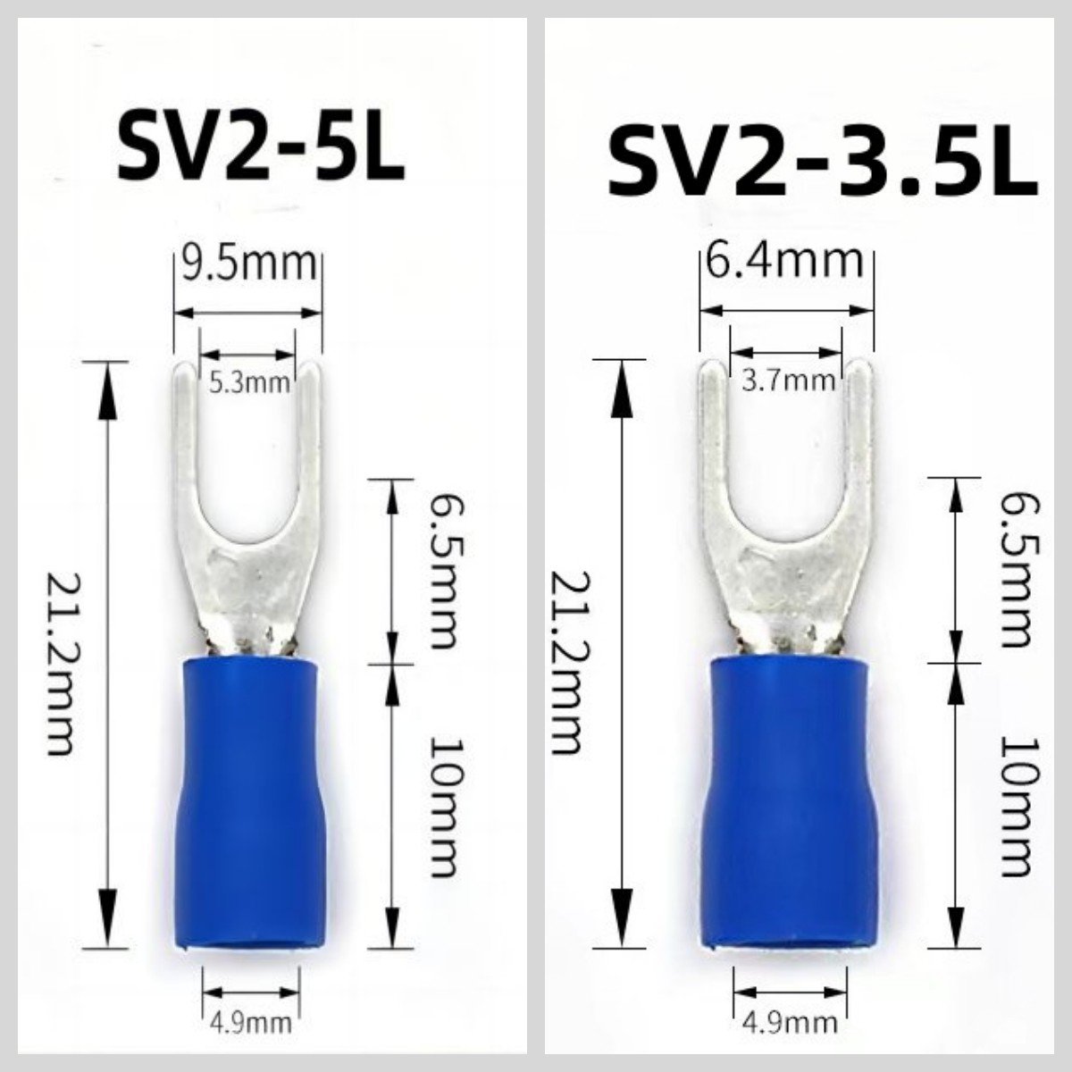 Custom SV Crimp Terminal Connector Cord Pin End Terminal Wire Copper Crimp Connector Y Type Fork Pre-Insulated Spade Terminals