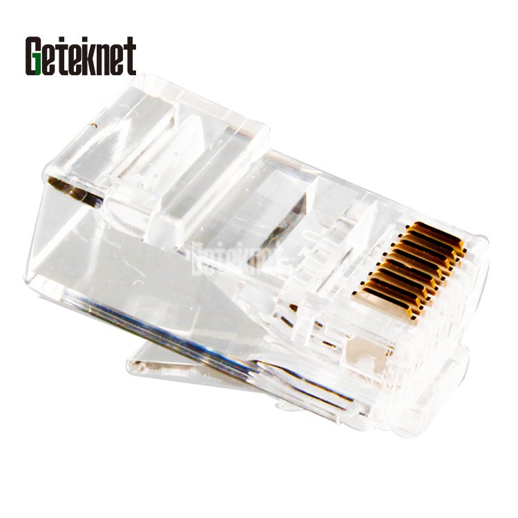 10pcs/unit RJ45 Connector Cat6 8P8C RJ45 Plug UTP RJ45 Connecter Cat6 Unshielded Network Modular Plug Transparent Male GETEKNET