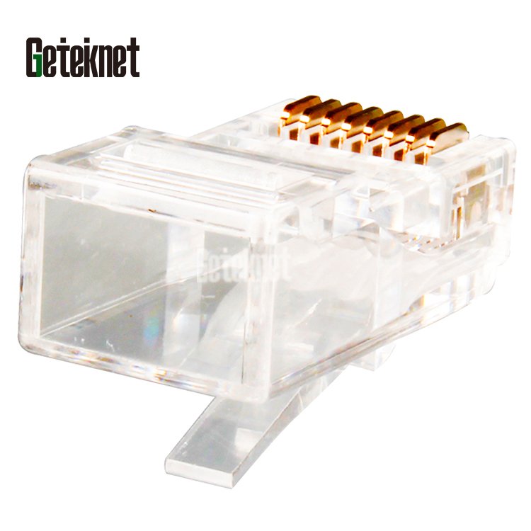 10pcs/unit RJ45 Connector Cat6 8P8C RJ45 Plug UTP RJ45 Connecter Cat6 Unshielded Network Modular Plug Transparent Male GETEKNET