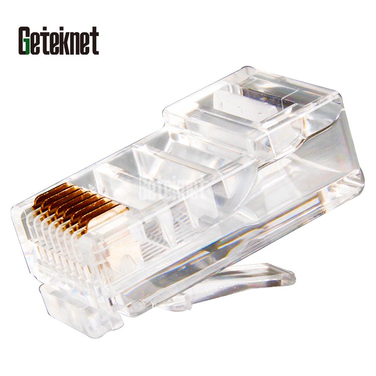 10pcs/unit RJ45 Connector Cat6 8P8C RJ45 Plug UTP RJ45 Connecter Cat6 Unshielded Network Modular Plug Transparent Male GETEKNET