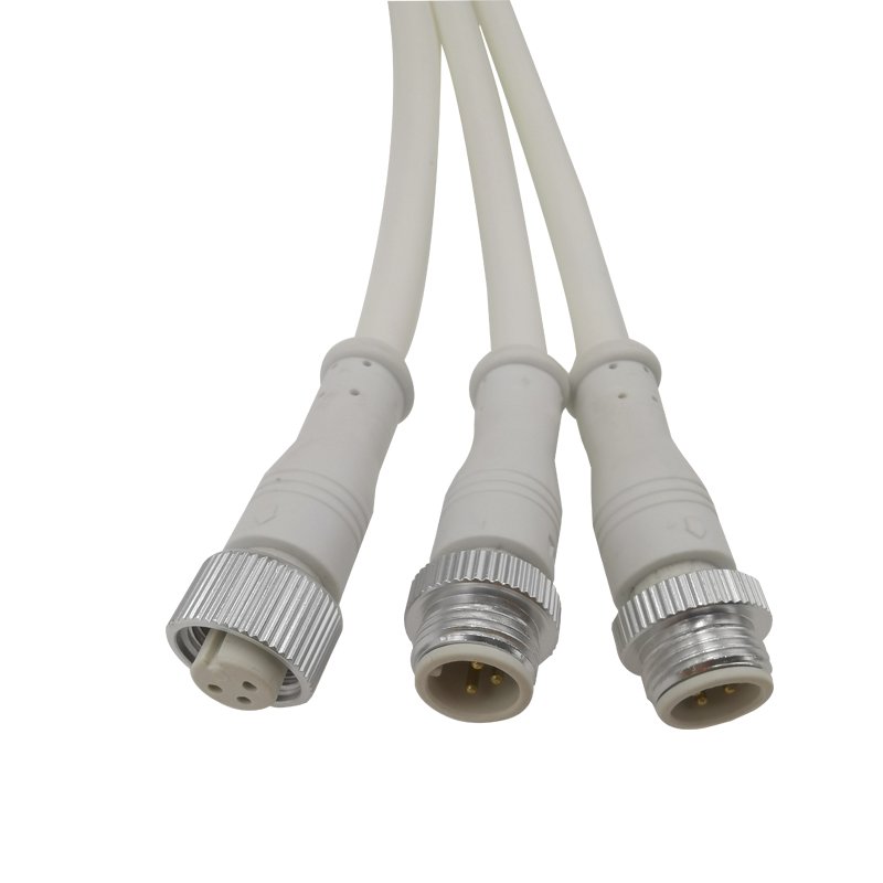 Male Female IP67 Plug M12 White PVC Nylon Waterproof Electric LED Connectors