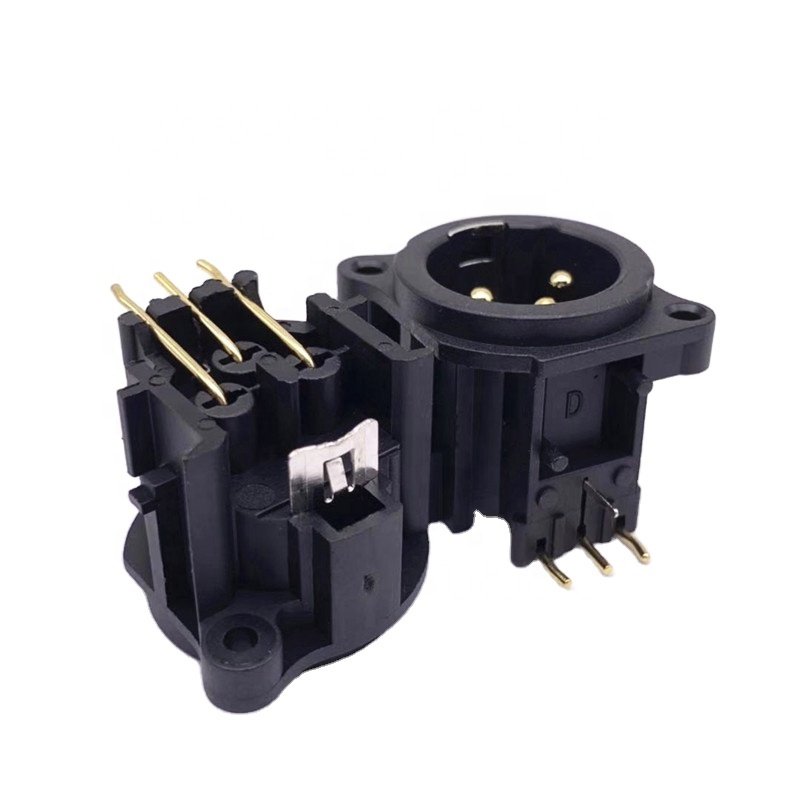 XLR 3Pin Male Female jack Right Angle Chassis PCB Panel Socket xlr connector 3 pin