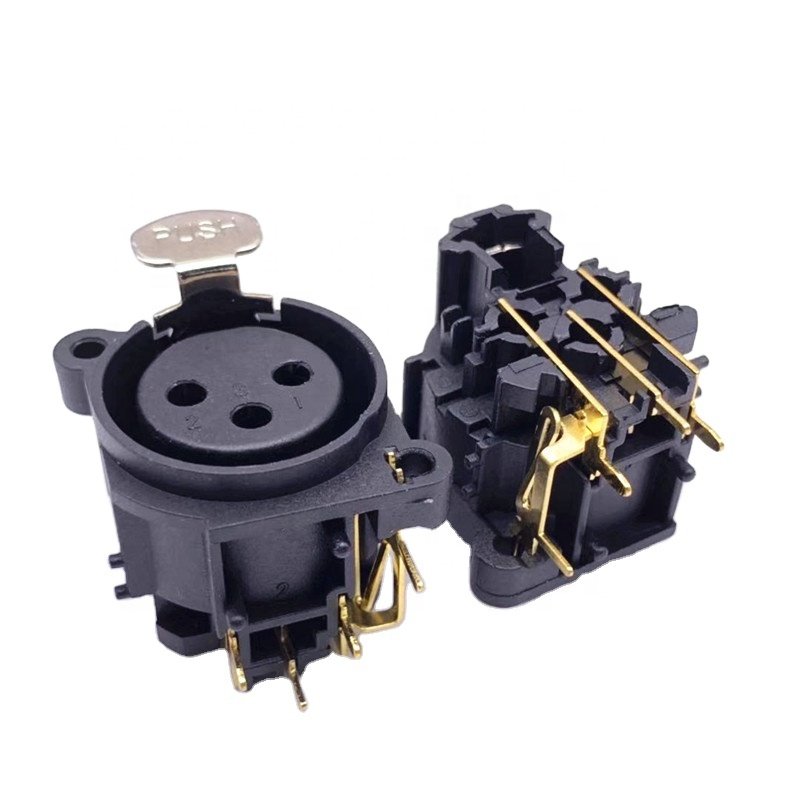 XLR 3Pin Male Female jack Right Angle Chassis PCB Panel Socket xlr connector 3 pin