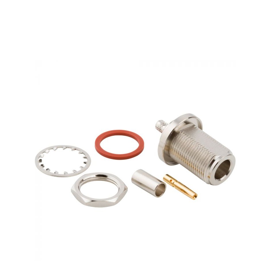 50 Ohm N Jack N Type Female Straight Crimp Connector for RG141 RG142 RG223 RG402 RG58 .141Cable