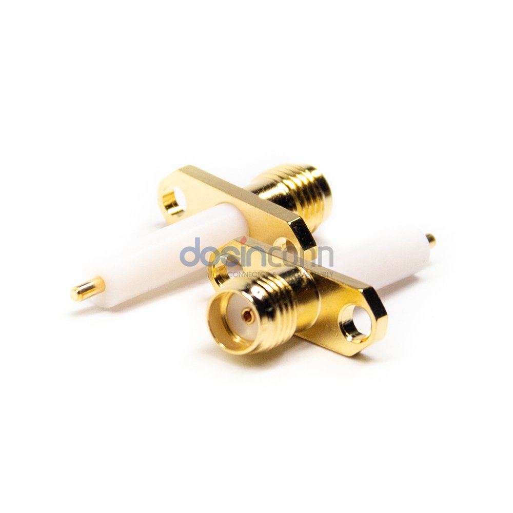 Long Insulator SMA connectors Panel Mount Jack 2-Hole Flange for PCB
