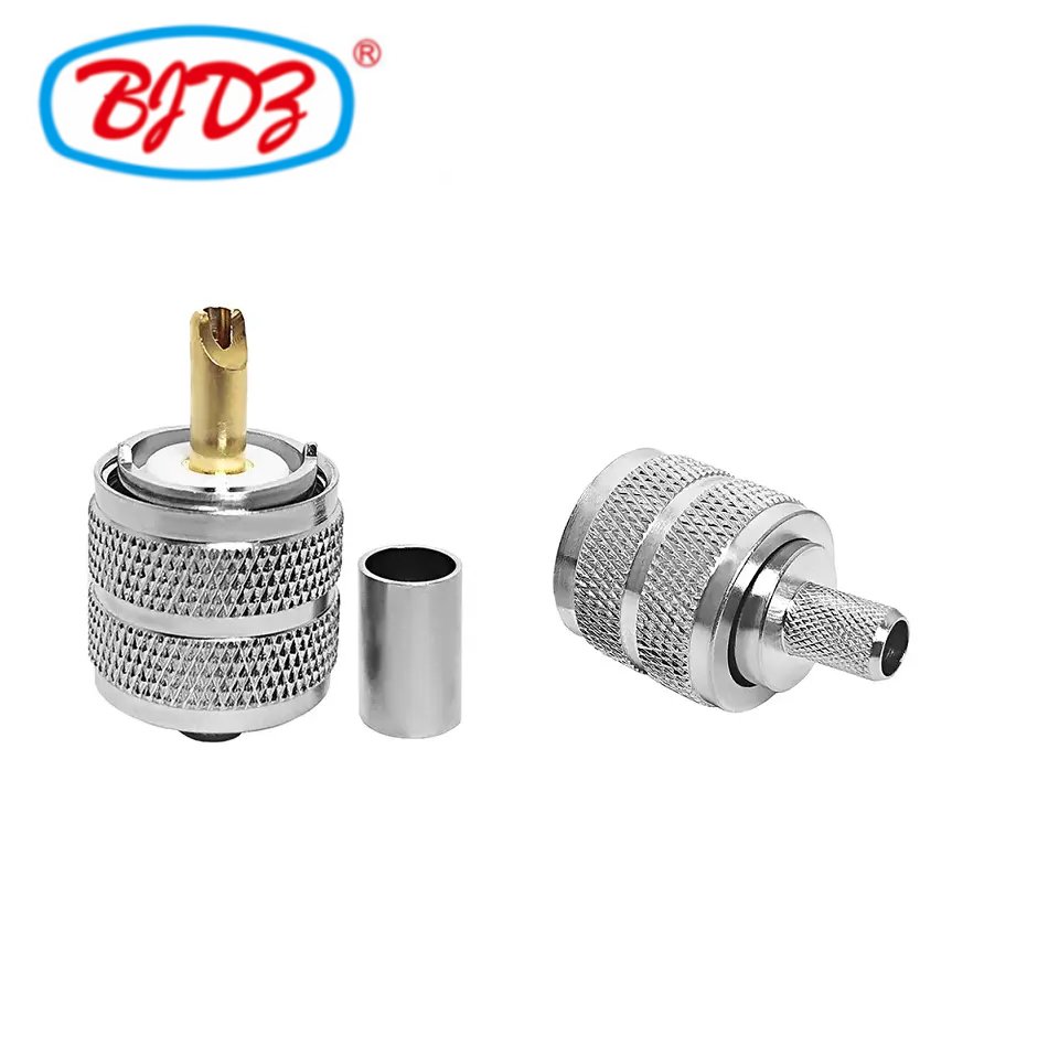 Factory supply PL259 UHF Male Plug Crimp Connector for RG58 LMR195 LMR200 RG400 RG223 RG142 RG303 3DFB KSR195 Cable RF connector