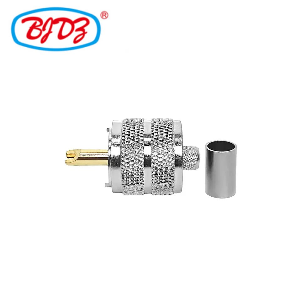 Factory supply PL259 UHF Male Plug Crimp Connector for RG58 LMR195 LMR200 RG400 RG223 RG142 RG303 3DFB KSR195 Cable RF connector