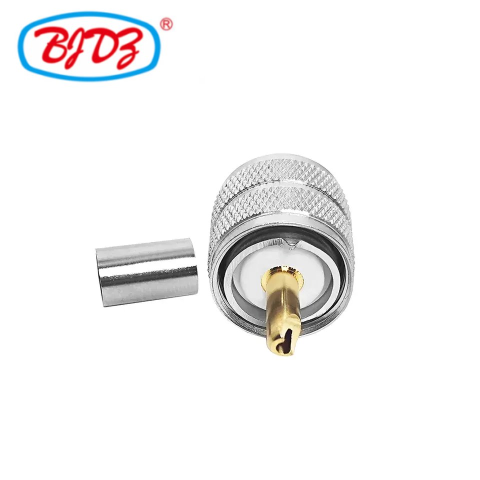 Factory supply PL259 UHF Male Plug Crimp Connector for RG58 LMR195 LMR200 RG400 RG223 RG142 RG303 3DFB KSR195 Cable RF connector