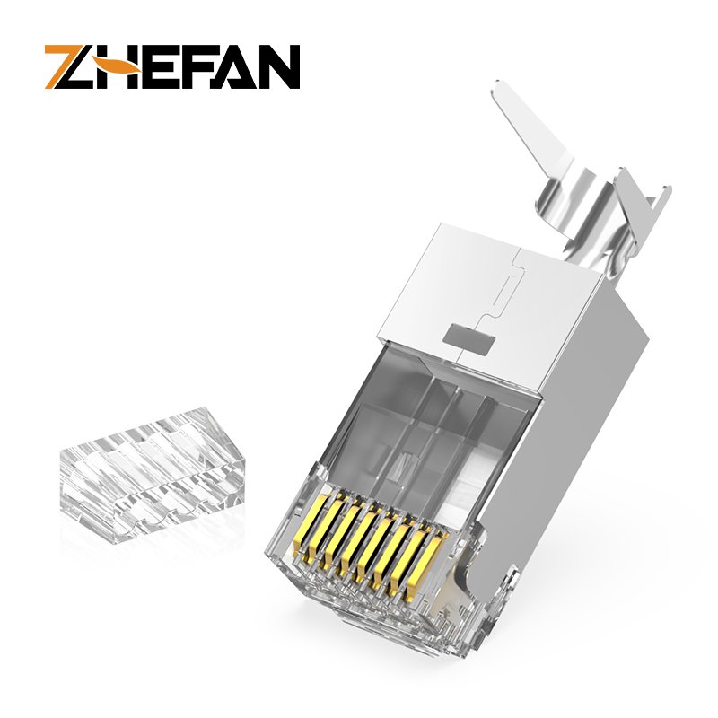ZHEFAN Shielded Cat6a Cat7 Network Connector Stp/ftp Cat 7 Modular Plug 8p8c Cat6 A Rj45 Connector