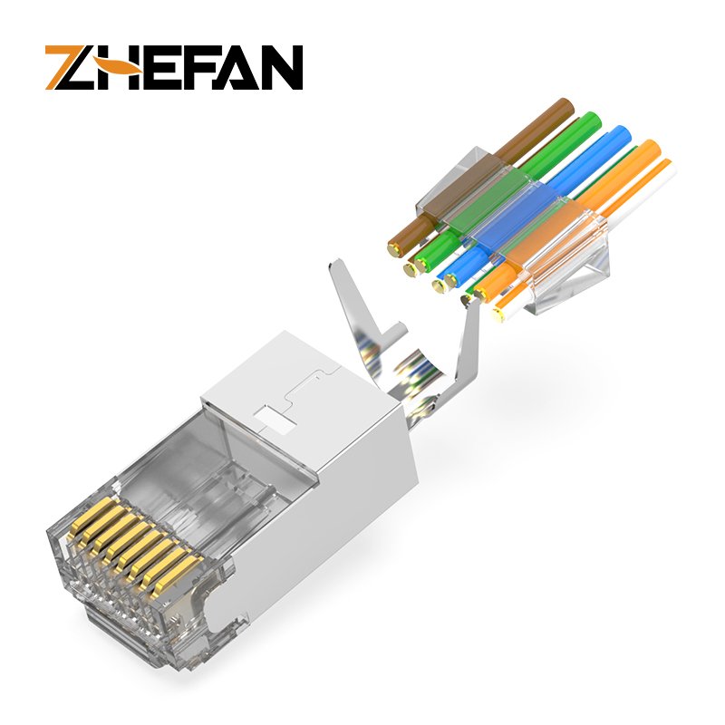 ZHEFAN Shielded Cat6a Cat7 Network Connector Stp/ftp Cat 7 Modular Plug 8p8c Cat6 A Rj45 Connector