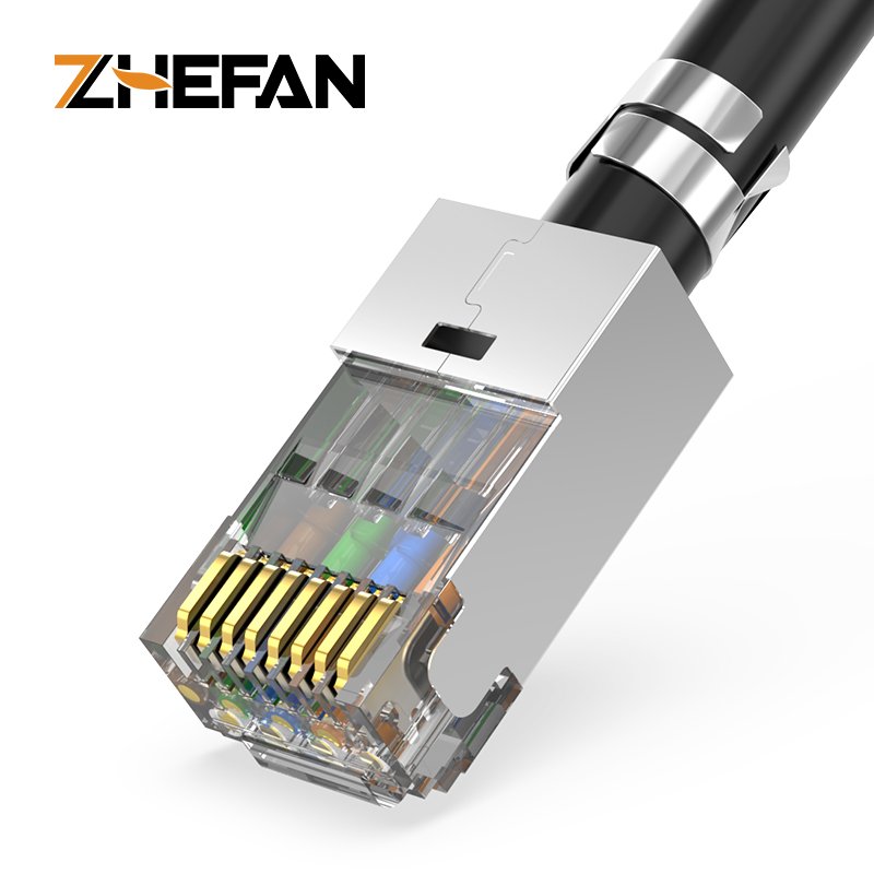 ZHEFAN Shielded Cat6a Cat7 Network Connector Stp/ftp Cat 7 Modular Plug 8p8c Cat6 A Rj45 Connector