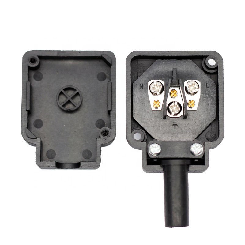 High Quality IEC 320 C14 90 Degree Angled Rewireable Connector Male Plug Adapter