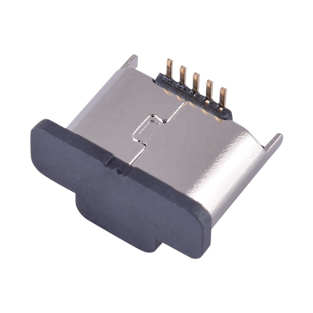 180 Degrees Vertical Mount SMD 5 Pin Micro MINI USB Connector Female