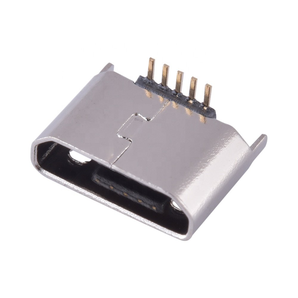 180 Degrees Vertical Mount SMD 5 Pin Micro MINI USB Connector Female
