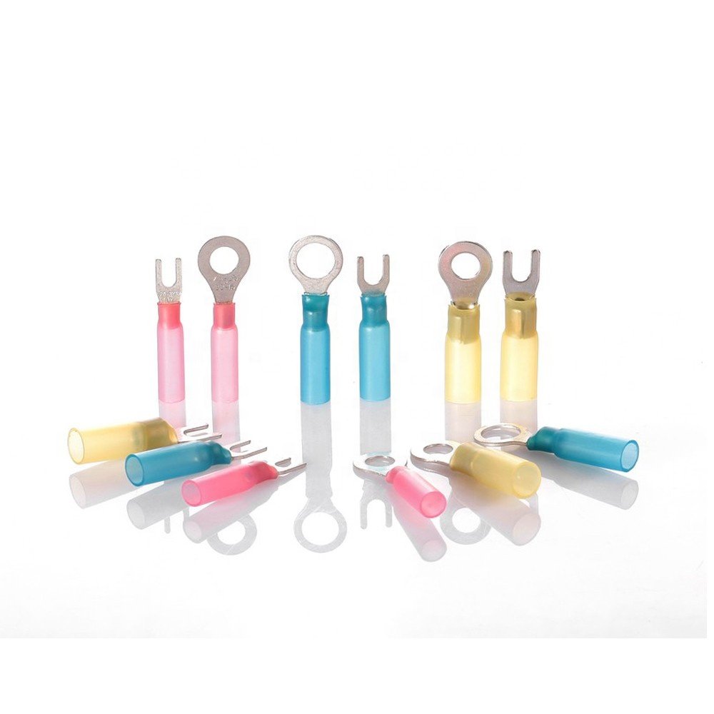 DEEM 240pcs set copper waterproof terminal ring fork male and female electrical heat shrink butt connector