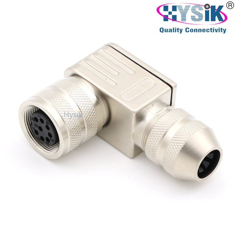 2 3 4 5 6 8 12 17 19 24 Pin M16 right angled connector IP67 waterproof connector
