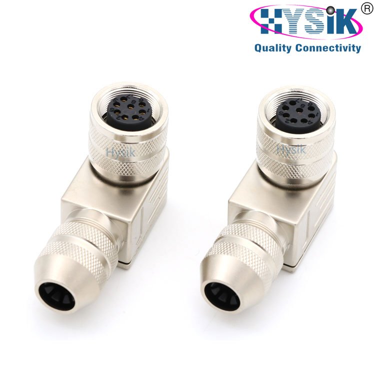 2 3 4 5 6 8 12 17 19 24 Pin M16 right angled connector IP67 waterproof connector