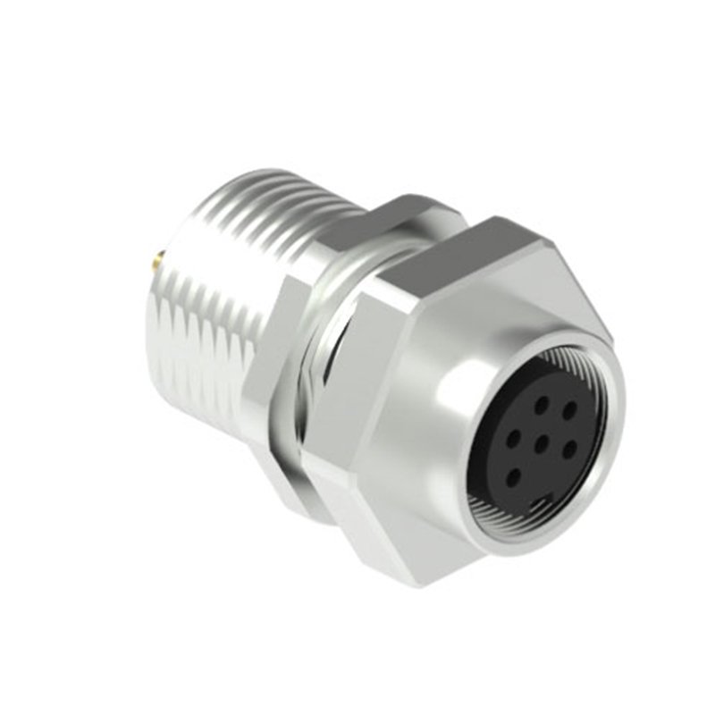 Ip67 Circular Cable Panel Mount 6pin M16 Female Rear Fastened Connectors For Auto