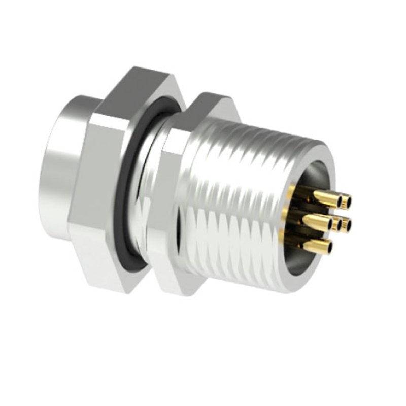 Ip67 Circular Cable Panel Mount 6pin M16 Female Rear Fastened Connectors For Auto