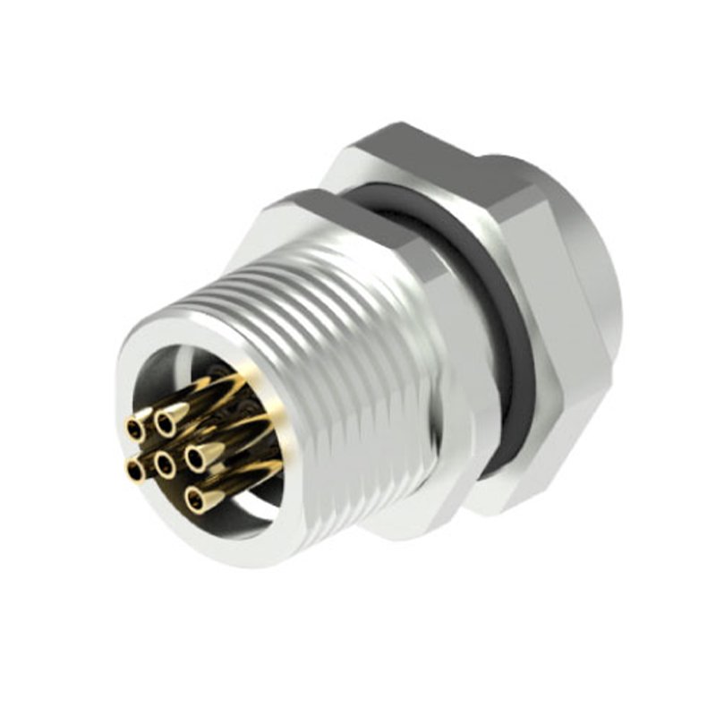 Ip67 Circular Cable Panel Mount 6pin M16 Female Rear Fastened Connectors For Auto