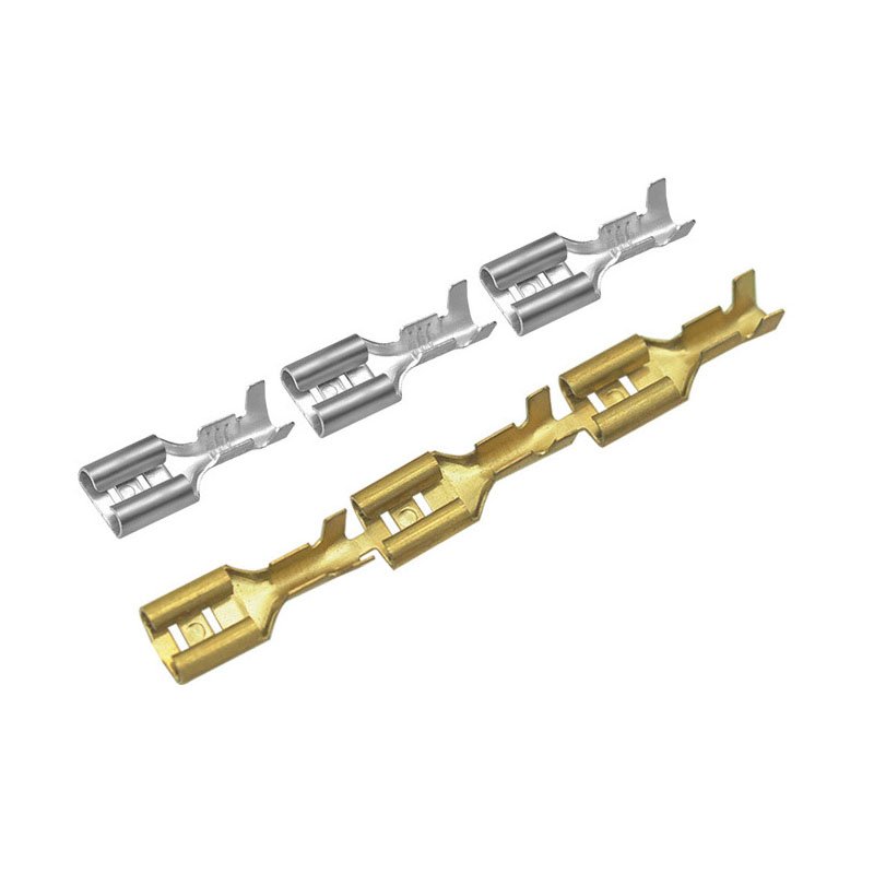 2.8mm 4.8mm 6.3mm Plug Spring Female Male Spade Cold Crimp Terminals Car Speaker Electrical Brass Wire Terminal Connectors