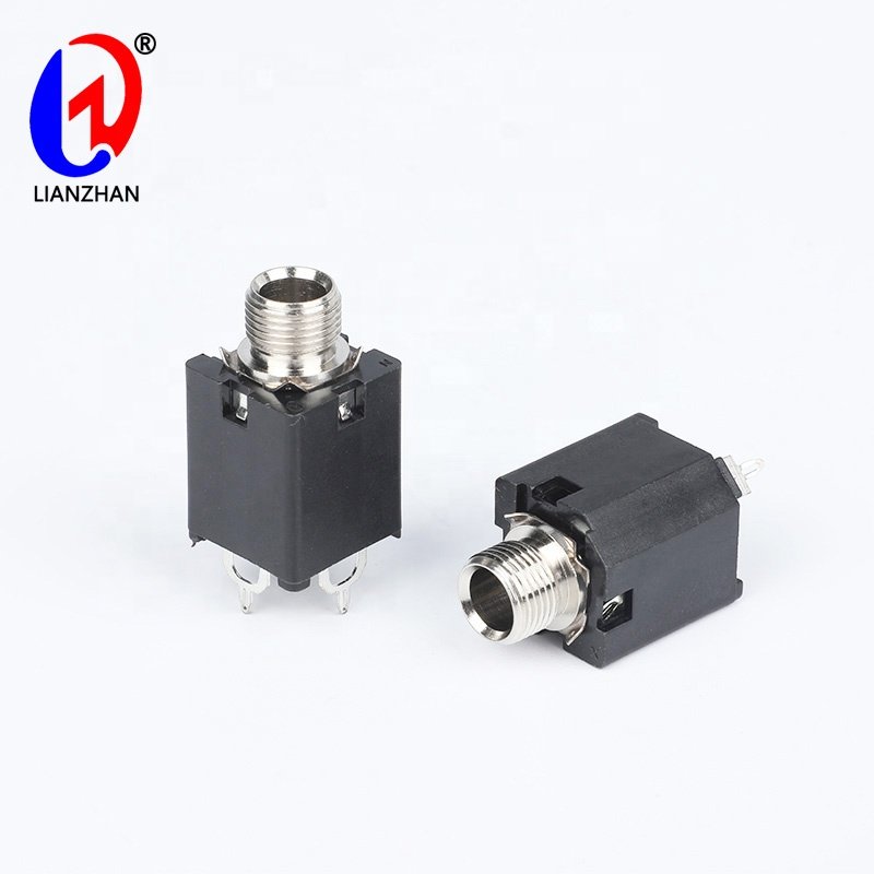 6.35 Audio Jack Connector 3 Pin Female PCB Mount 1/4 Mono TS Jack Connector