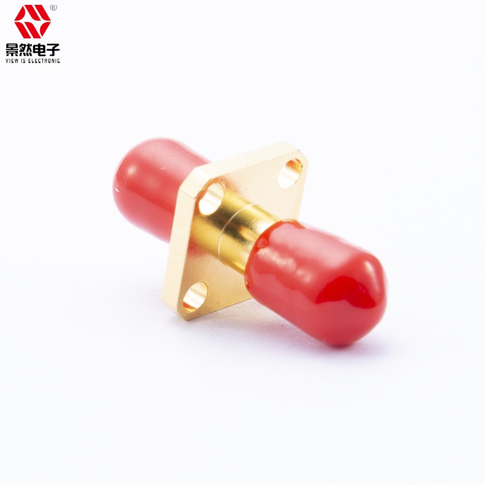 High Frequency Coaxial Connectors Double Female External Thread SMA Series RF Adapter 12.7 sq Flanged Brass Pin 4-Hole Coaxial