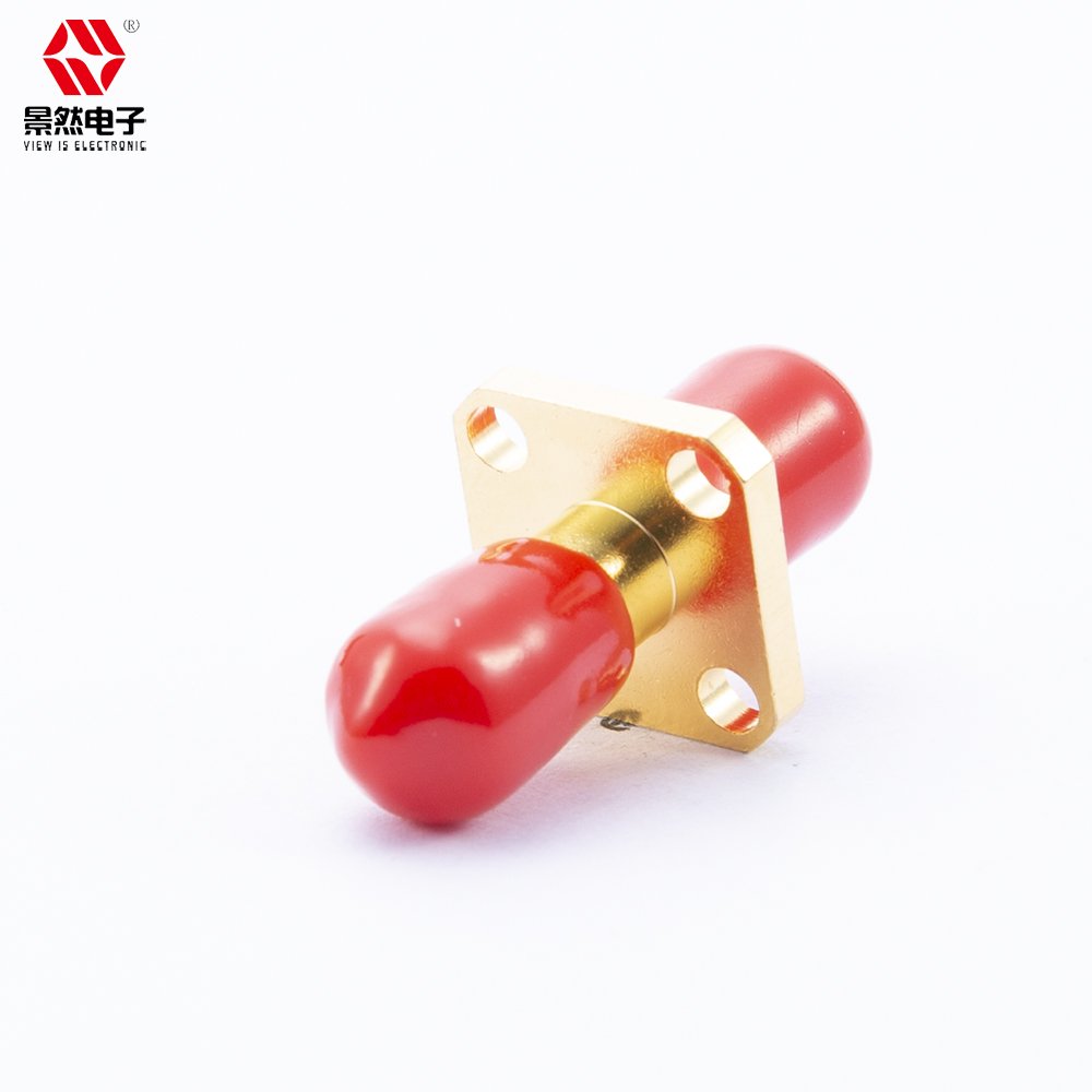 High Frequency Coaxial Connectors Double Female External Thread SMA Series RF Adapter 12.7 sq Flanged Brass Pin 4-Hole Coaxial