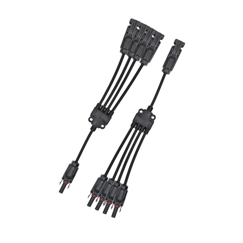 Solar Cable Parallel Connector 4 To 1 Y Branch Pv Connector For Solar System Pv Cable Adapter Cable 12 Awg 4mm2 Pv Wire