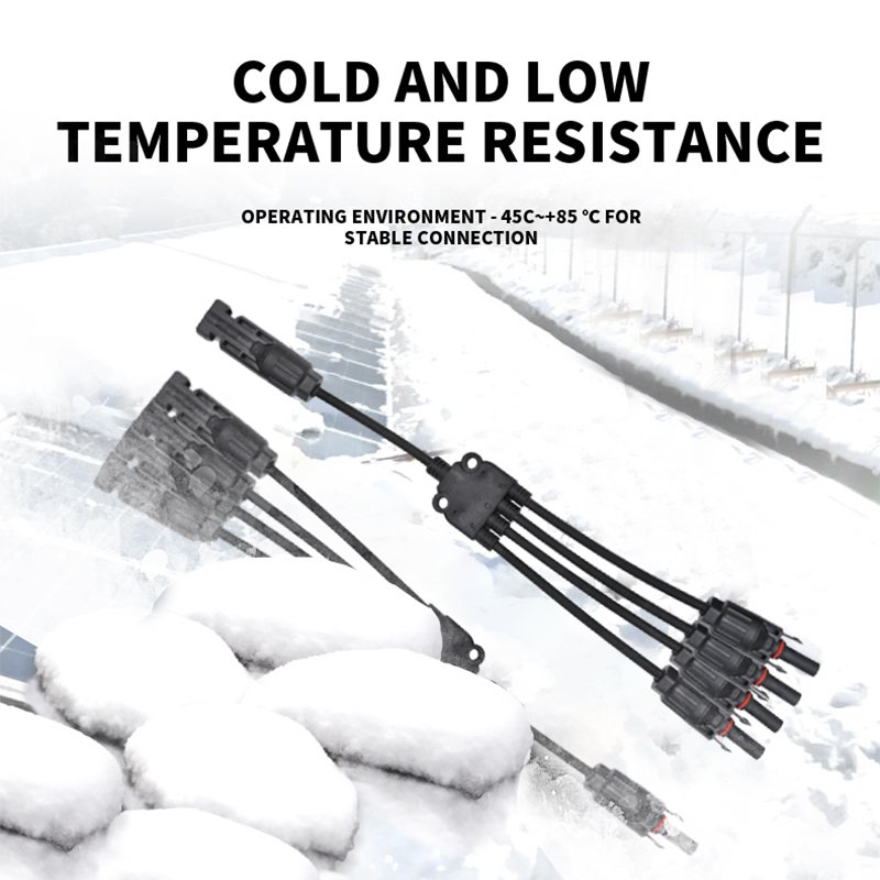 Solar Cable Parallel Connector 4 To 1 Y Branch Pv Connector For Solar System Pv Cable Adapter Cable 12 Awg 4mm2 Pv Wire