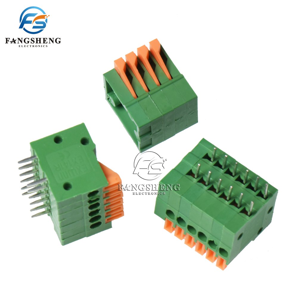 50pcs KF141V PCB Spring Terminal Block KF141-2.54mm 2/3/4/5/6/7/8/9/10/11/12 pin Terminals Connector KF141V