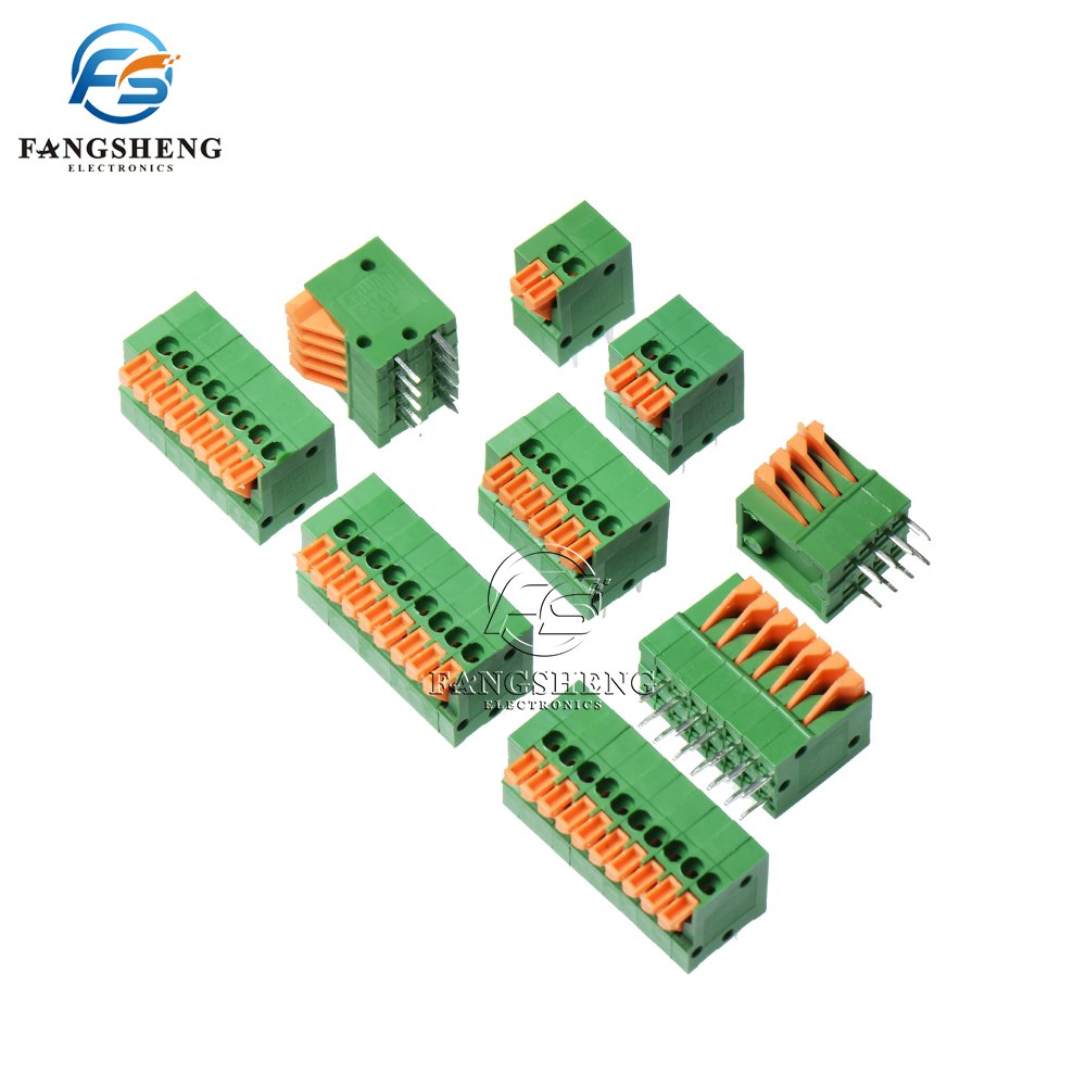 50pcs KF141V PCB Spring Terminal Block KF141-2.54mm 2/3/4/5/6/7/8/9/10/11/12 pin Terminals Connector KF141V