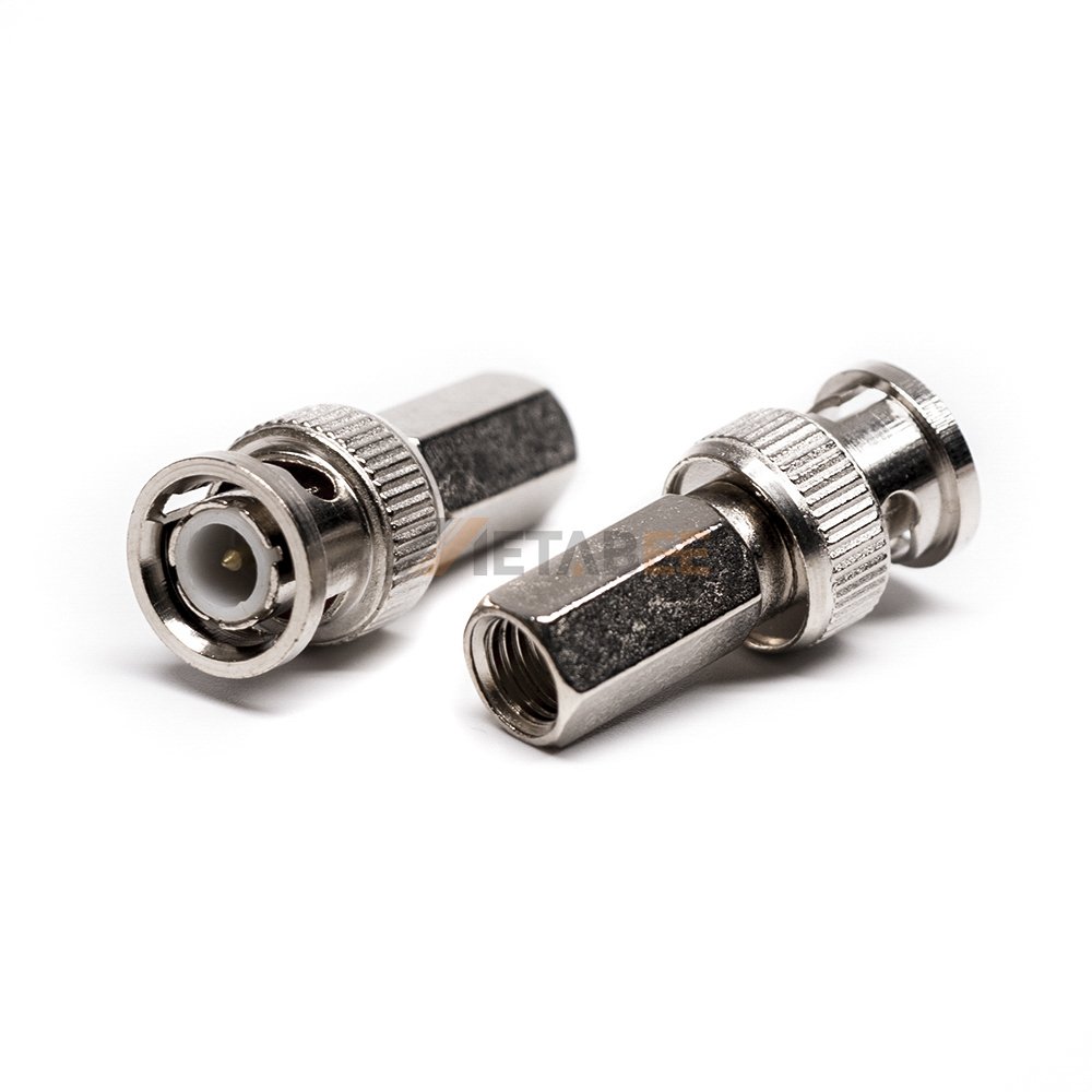 BNC Male Female Pin RF Coaxial Connector Cable Crimp 50/75 Ohm for CCTV Security Camera with RG6 RG58 RG59 RG142 LMR195