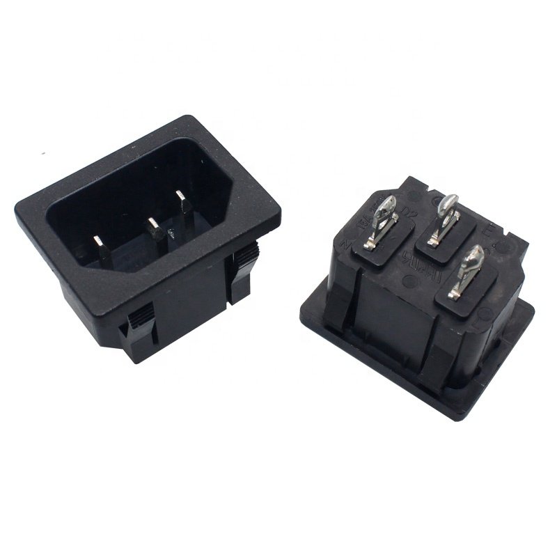 iec 60320 3 pins AC power socket c14 inlet 3 pin electrical connector iec 320 c14 socket
