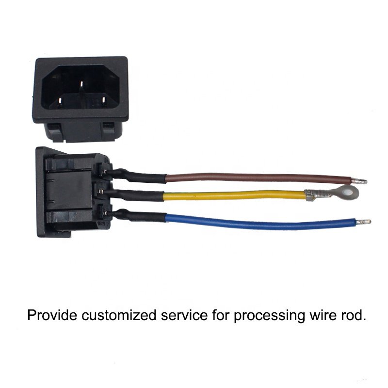 iec 60320 3 pins AC power socket c14 inlet 3 pin electrical connector iec 320 c14 socket