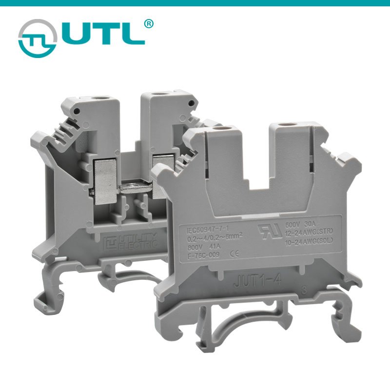 UTL factory screw 4mm2 wired wire electrical connectors Din rail terminals connector terminal