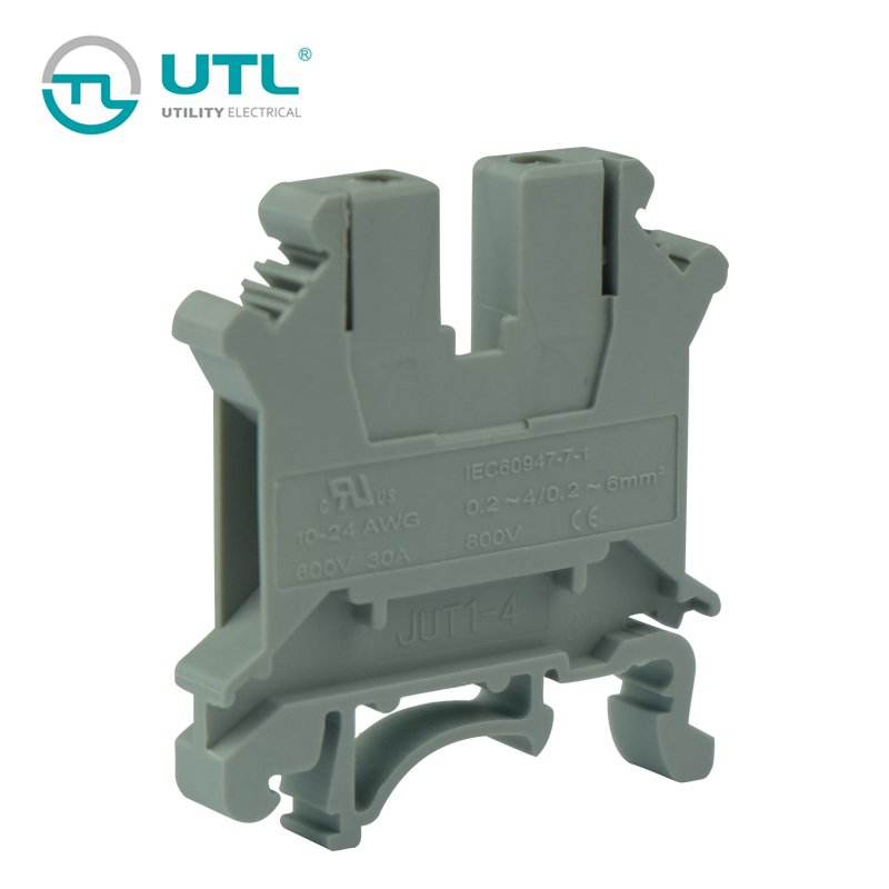UTL factory screw 4mm2 wired wire electrical connectors Din rail terminals connector terminal