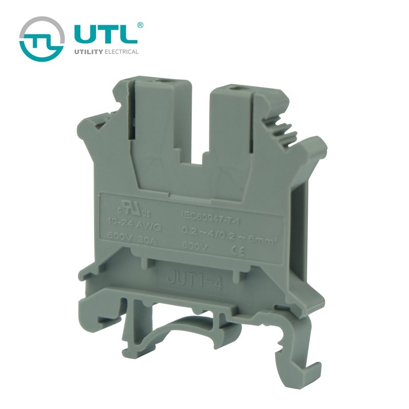 UTL factory screw 4mm2 wired wire electrical connectors Din rail terminals connector terminal