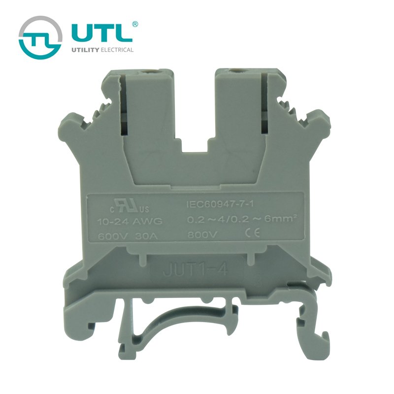 UTL factory screw 4mm2 wired wire electrical connectors Din rail terminals connector terminal
