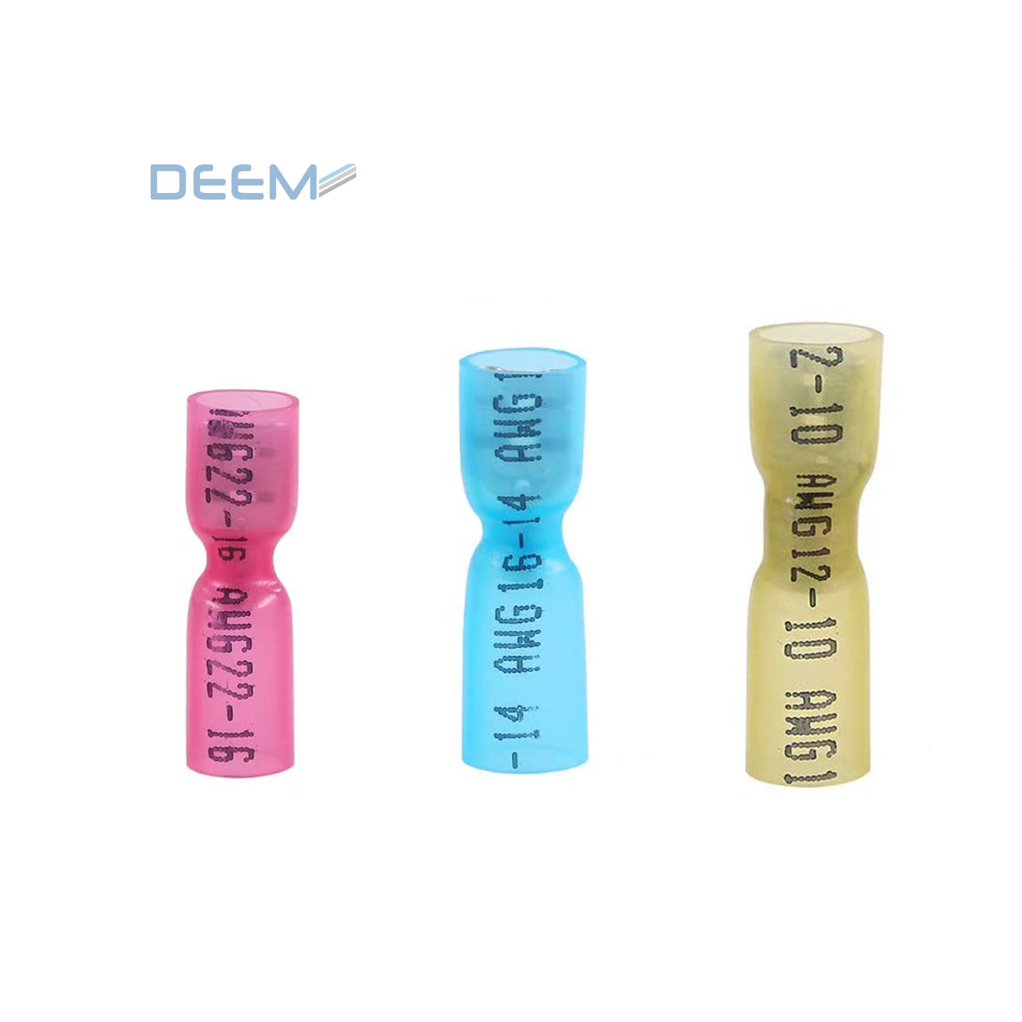 DEEM Electrical Spade Male And Female Insulated waterproof wire connectors Heat Shrink terminals butt connector