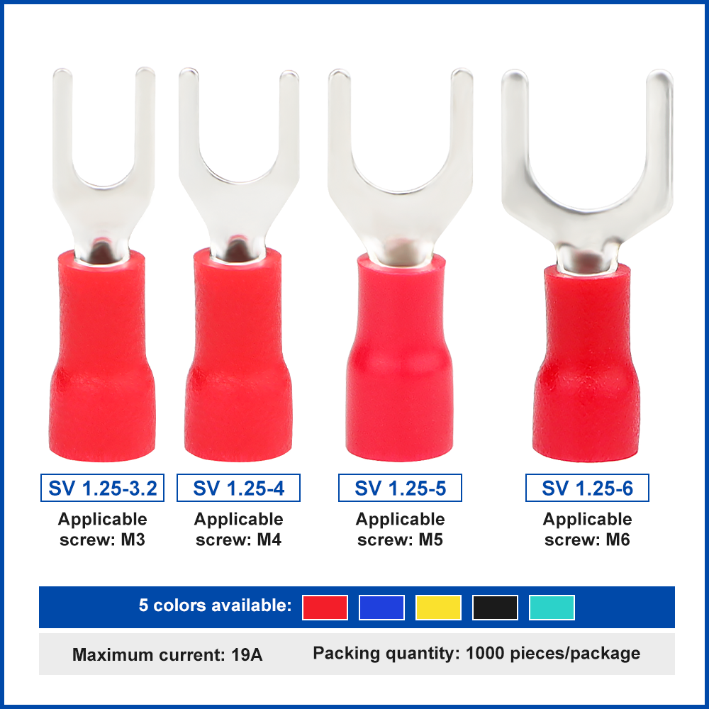 SV Series insulated Y type fork crimp terminal Wire cable connector Wire connection terminal