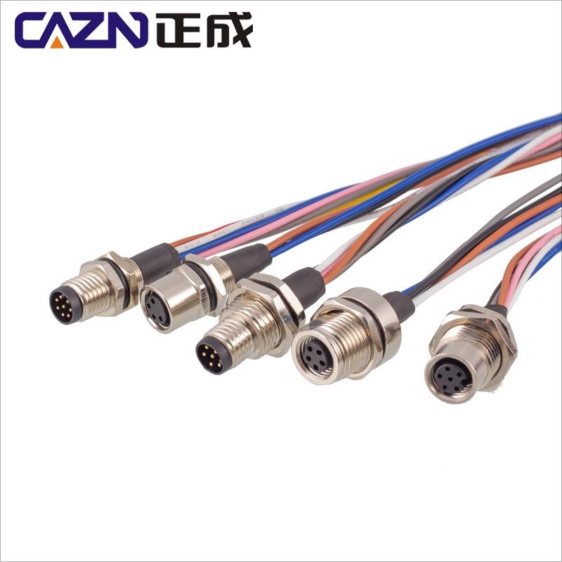 M8 socket 3pin 4core 5hole 6P8PIN welding wires waterproof connector board front rear encoder M8 socket cable connector