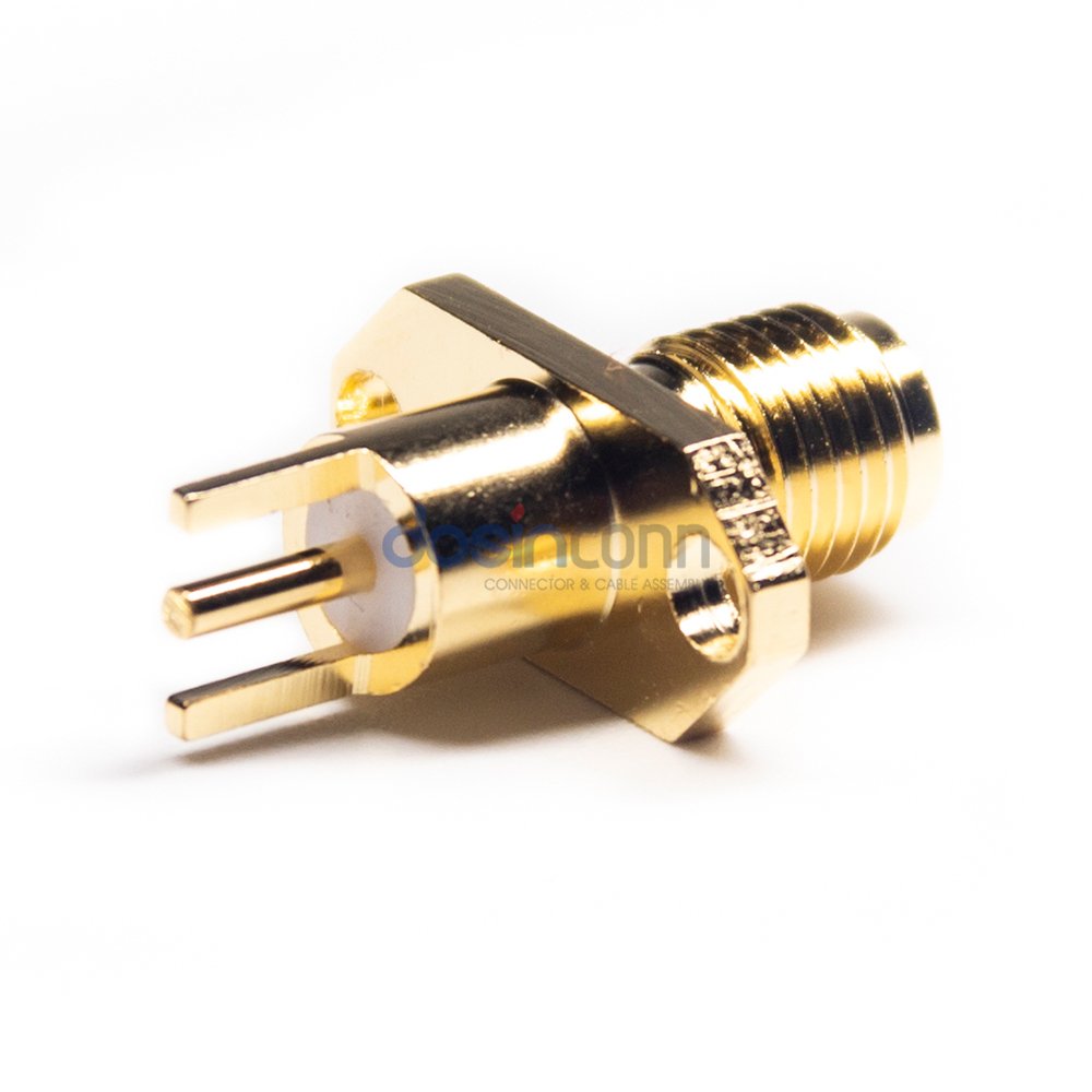 Connector SMA Female PCB Mount Jack SMA Connector with 2 Hole Flange Through Hole